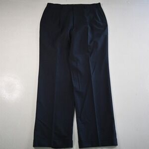 Vtg USA Made Brooks Brothers 36x34 Navy Blue 100% Wool Pleated Cuffed Mens Pants
